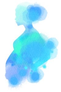 watercolor of pregnant teen girl