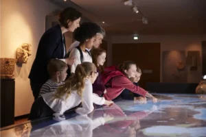 Students on a field trip to a museum