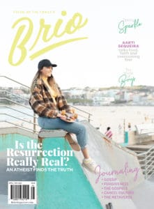 Brio magazine 04-22 cover girl at skateboard park