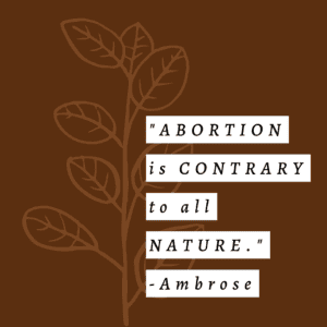 Quote from Ambrose abortion is contrary to all nature