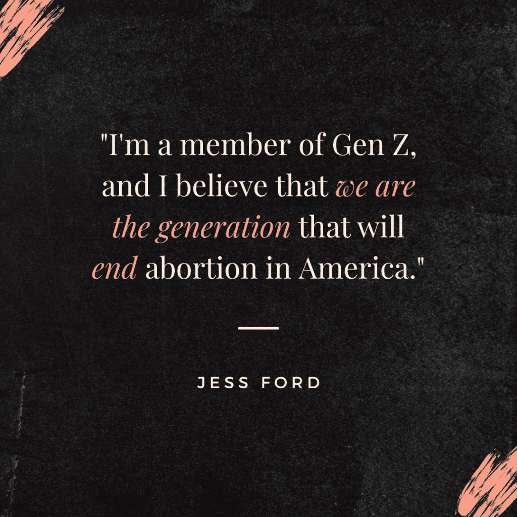 Quote from Jess Ford about Gen Z Abortion in America