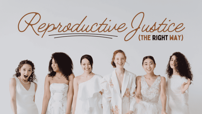 Photo of women happy because real reproductive justice doesn't have abortion