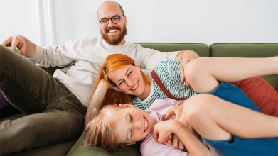 family laughing together