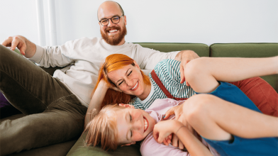 family laughing together