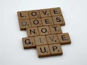 Scrabble words: Love Does Not Give Up key to how Perfect Love Casts Out Fear