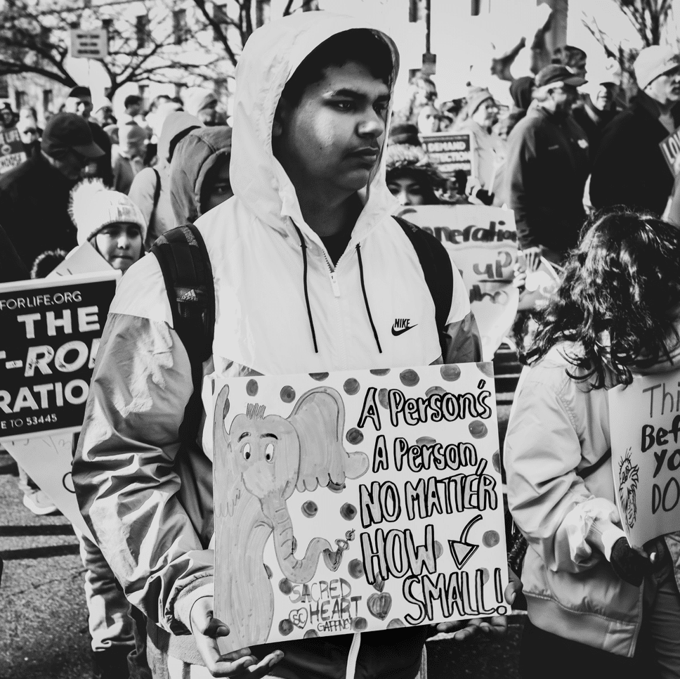 Pro life quote on pro life signs at march for life