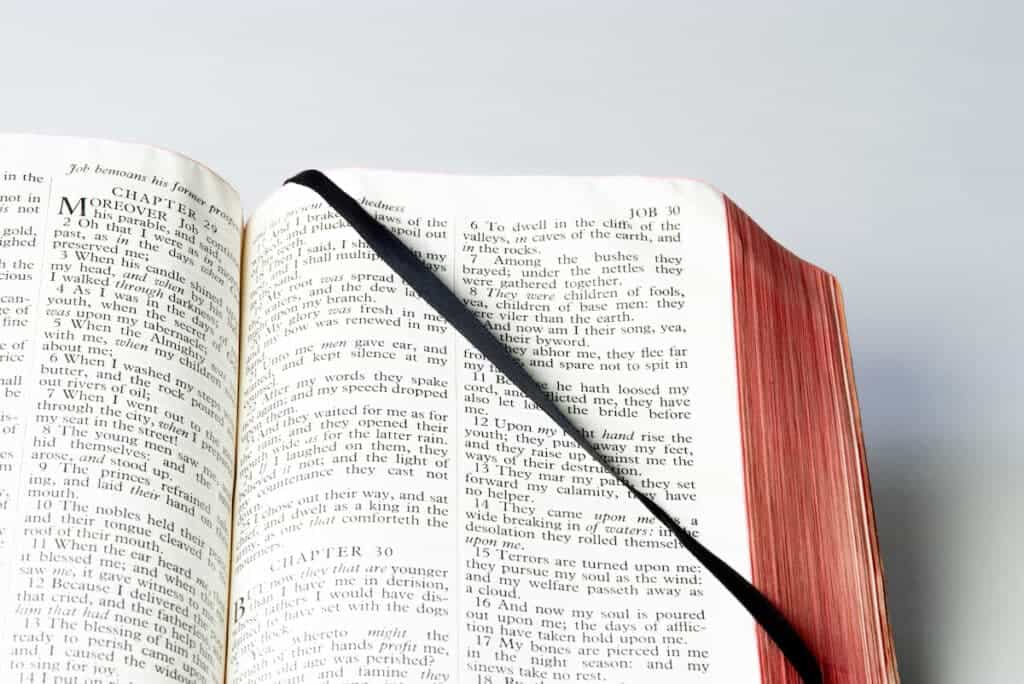 open bible with page holder