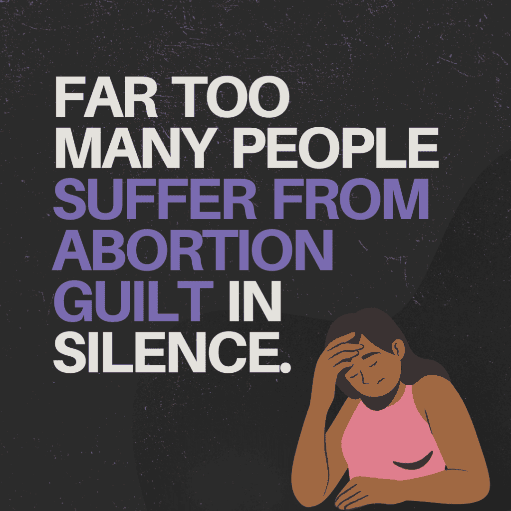 Illustration of woman said about her abortion guilt