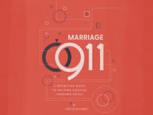 Marriage 911 logo on a red background