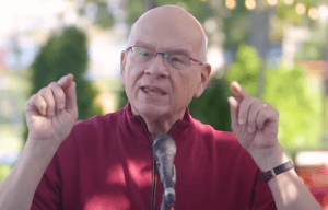 A photo of Tim Keller being interviewed by Focus on the Family.