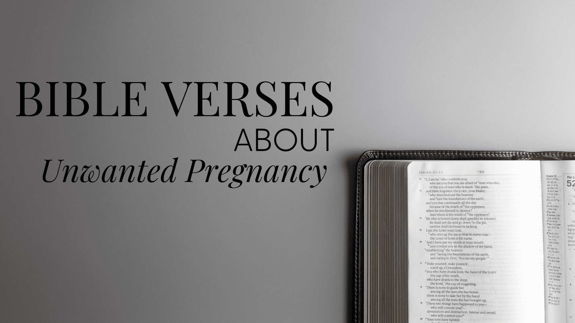 Bible Verses About Unwanted Pregnancy