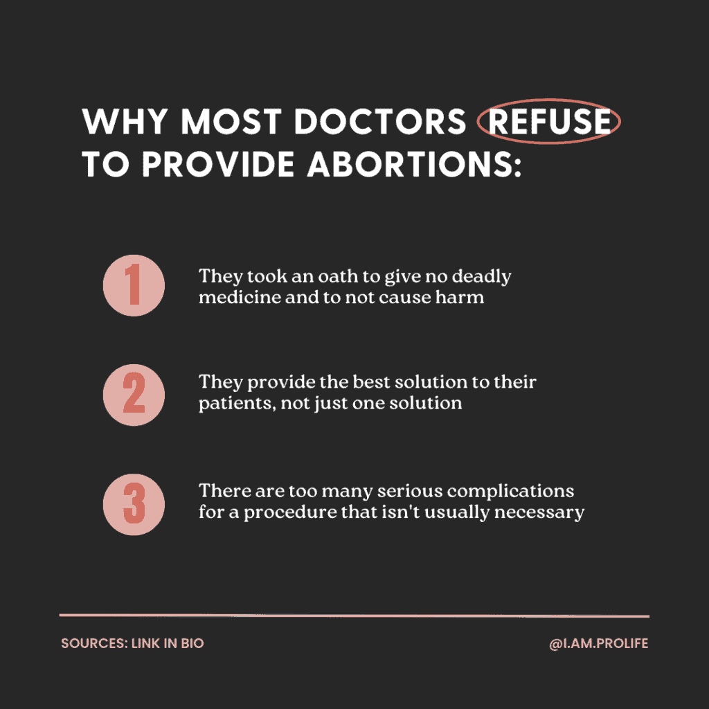 Infographic on why all doctors don't perform abortions at an abortion clinic