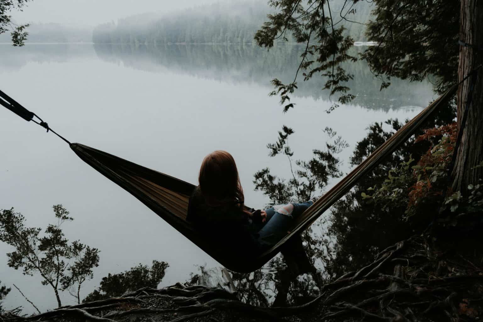 rest woman lying in a hammock