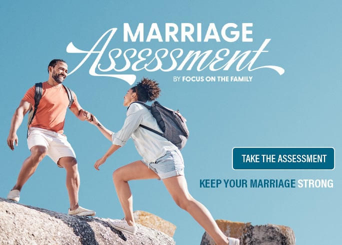 Promotional ad for Focus on the Family's free marriage assessment