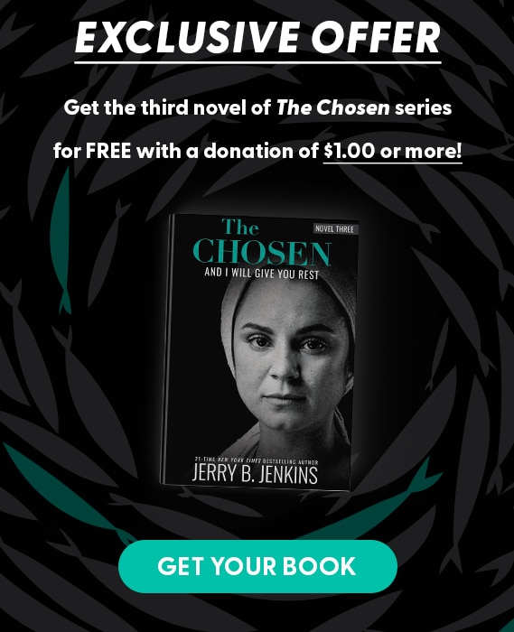 Promotional offer for the third novel of The Chosen book series