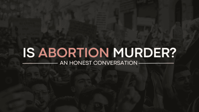Image of protesters wondering if abortion is murder