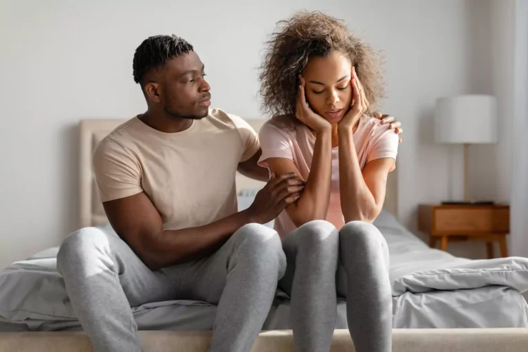 A young husband tries to comfort his distressed spouse who has been feeling alienation and anxiety in marriage. Couples must learn to cope with alienation, anger and anxiety is important in marriage.