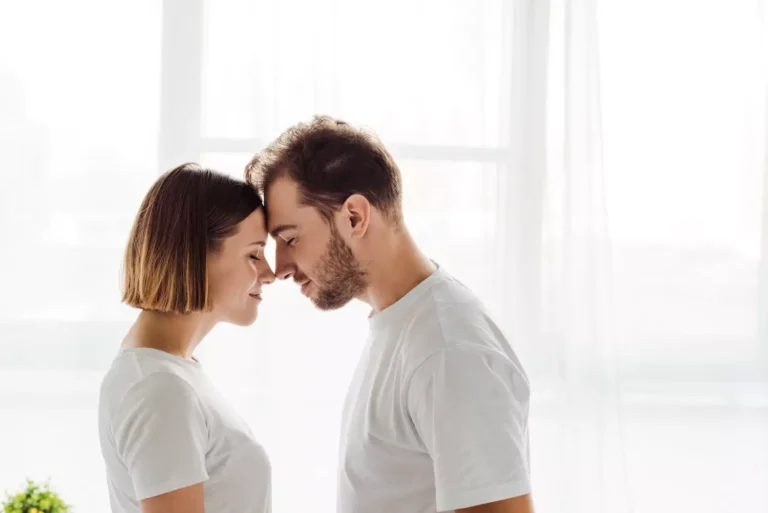 A man and a woman stand close to each other intimately, forehead to forehead, nose to nose, gazing into each other's eyes. For Christians, sex is a big thing because God's design for sex is a big thing. The Christian view of sex is actually a very radical one.