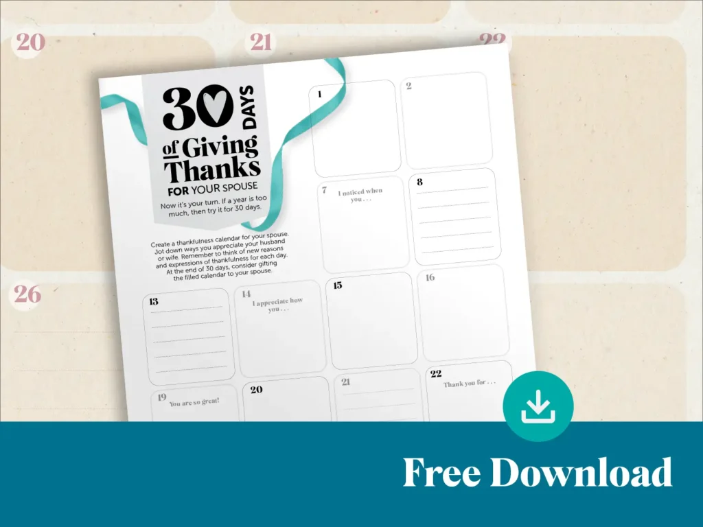 Image of download page over top faded calendar graphic with download icon and text.