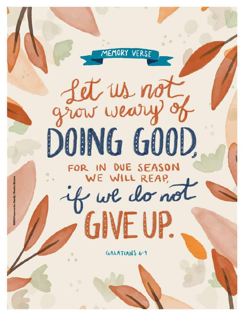 Bible memory verse Galatians 6:9