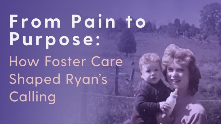 "From Pain to Purpose: How Foster Care Shaped Ryan's Calling" cover image of Ryan as a toddler with his birth mother.