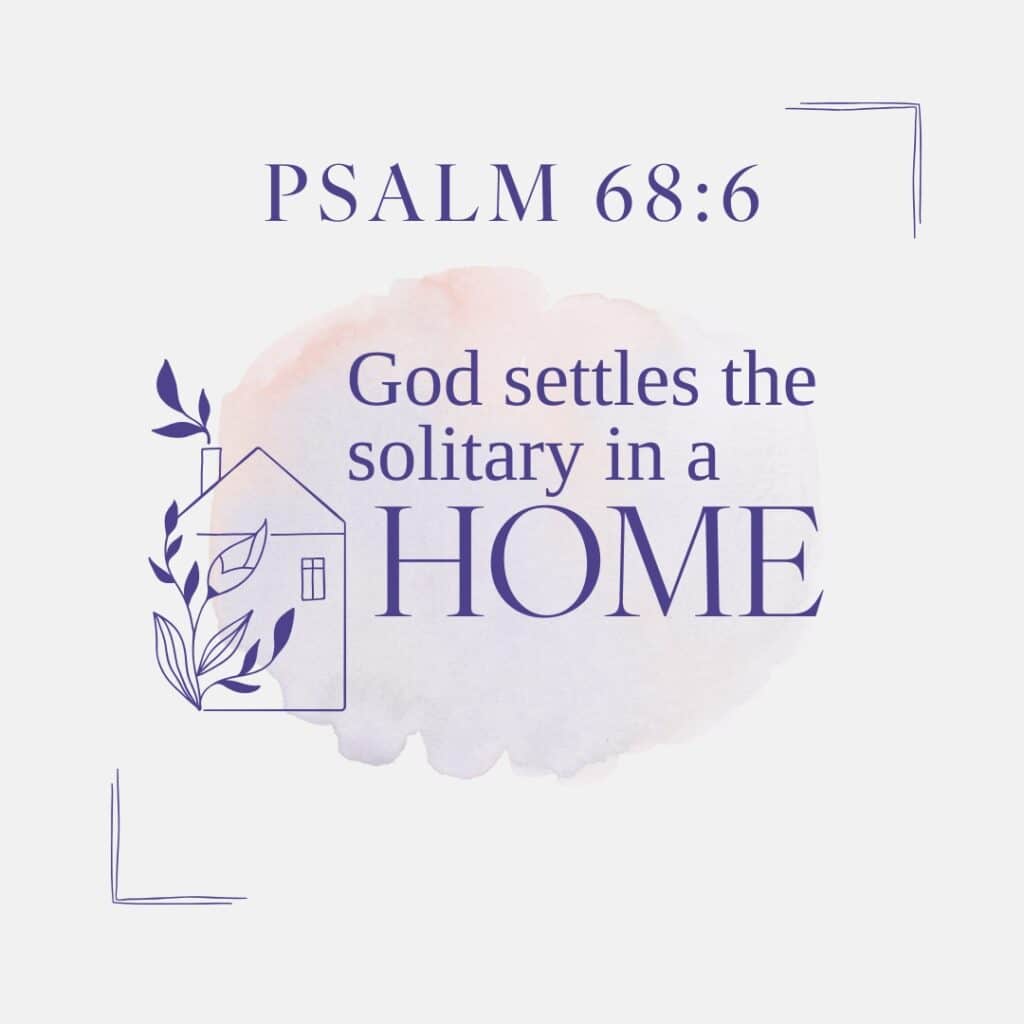 "Are There Bible Verses About Foster Care and Adoption?" graphic with Psalm 68:6 in the background.