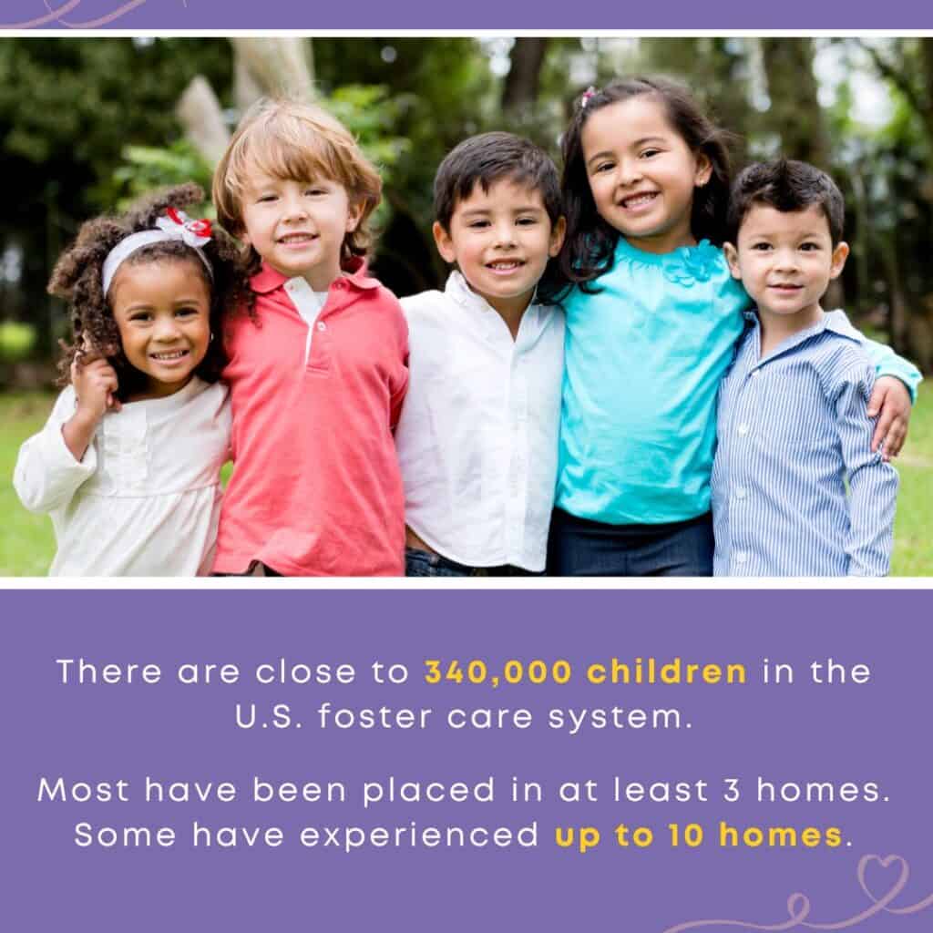 Group of smiling children representing those affected by disruption in foster care.