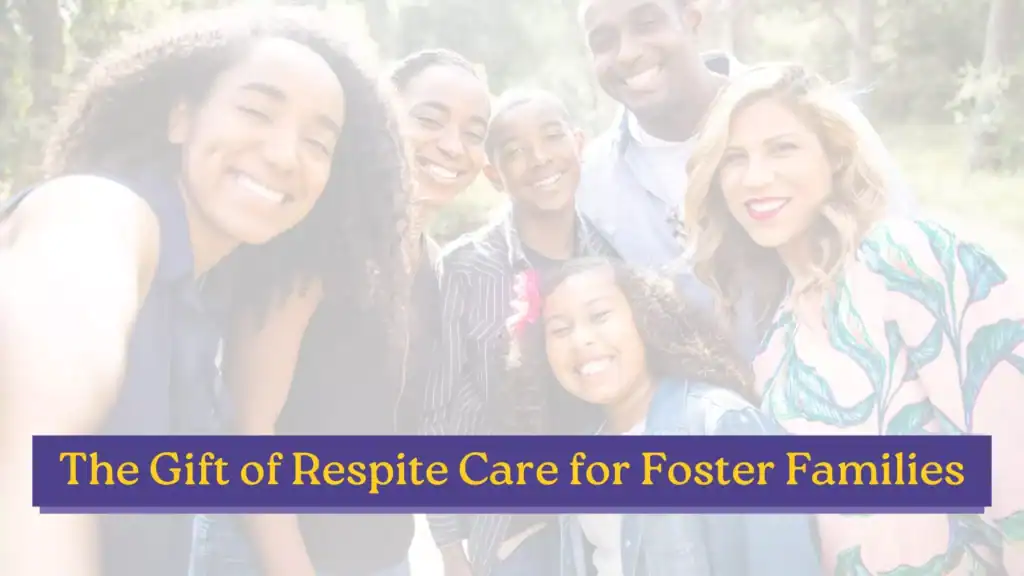 Smiling foster family outdoors together, representing the importance of respite care in supporting foster parents and children.