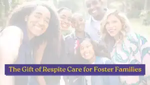Smiling foster family outdoors together, representing the importance of respite care in supporting foster parents and children.