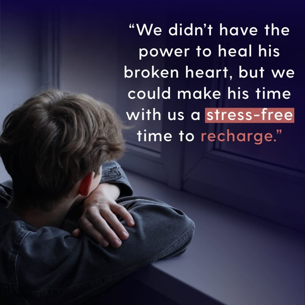 "How We Cared for Teens in Foster Care" graphic with a quote and stock image of a young boy looking out a window.