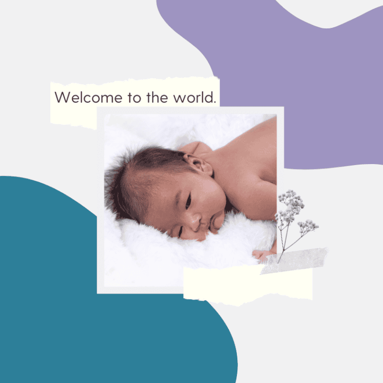 Welcome to the world sign that shows a baby who could be in a baby box