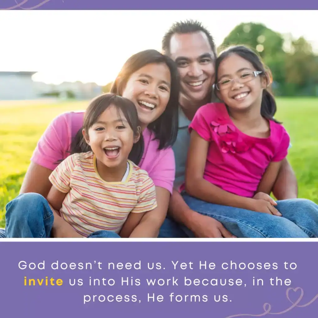 A smiling family sits together outdoors, reflecting the joy that comes from being part of the foster care community.